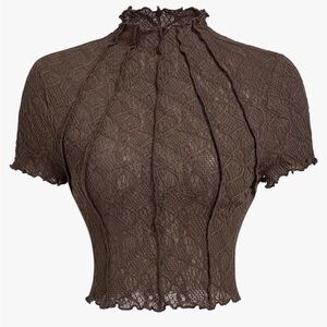SHEIN Chocolate Lace Blouse